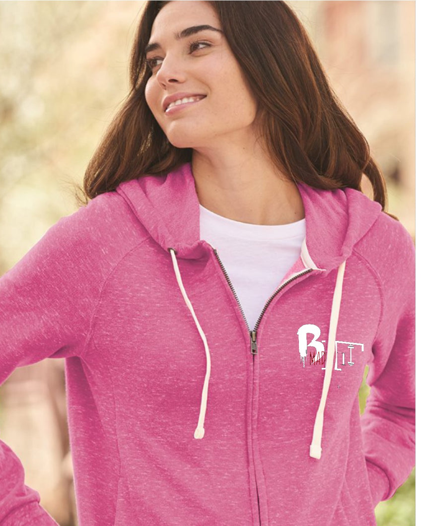 Women's Snow Heather   BmadeFit French Terry    Full-Zip Hooded Sweatshirt