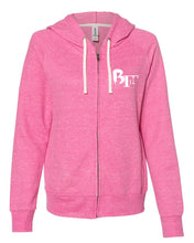 Load image into Gallery viewer, Women&#39;s Snow Heather   BmadeFit French Terry    Full-Zip Hooded Sweatshirt