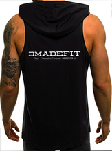 Load image into Gallery viewer, Men BmadeFit Fitted Sleeveless Drawstring Hoddie